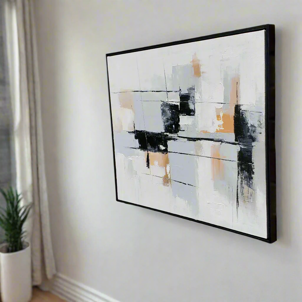 Framed Hand-Painted Oil Canvas Art