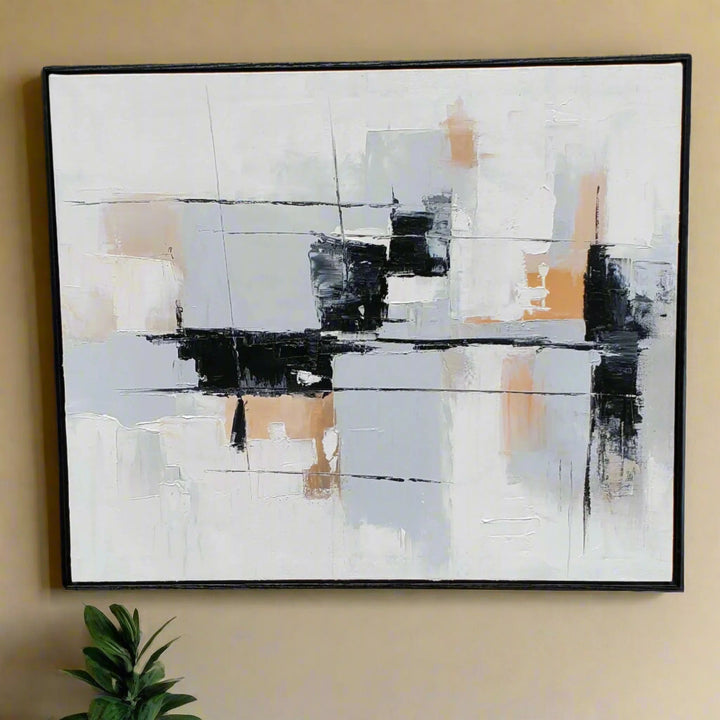 Urban Echoes – Hand-Painted Oil on Canvas (24x20in) Gallery Wrapped with Frame