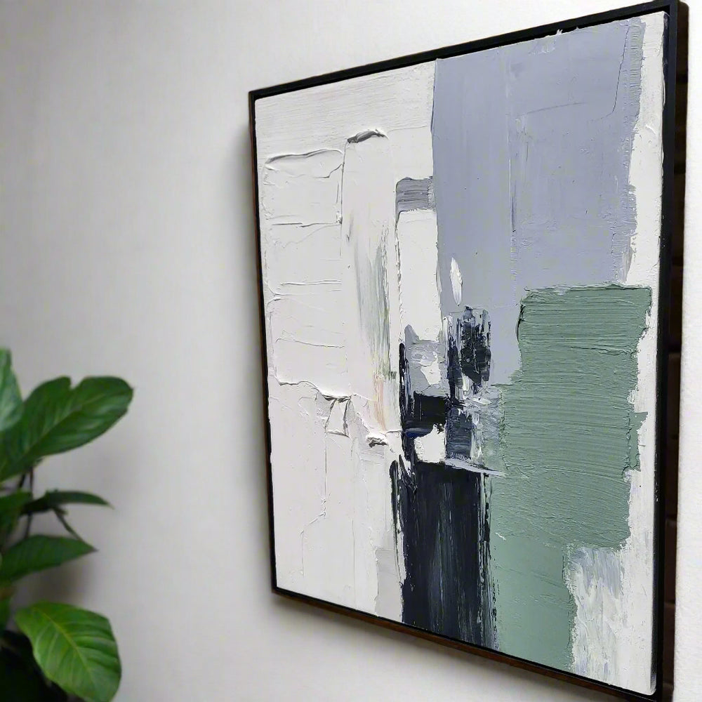 Muted Depths – Hand-Painted Oil on Canvas (20x24in) Gallery Wrapped with Frame