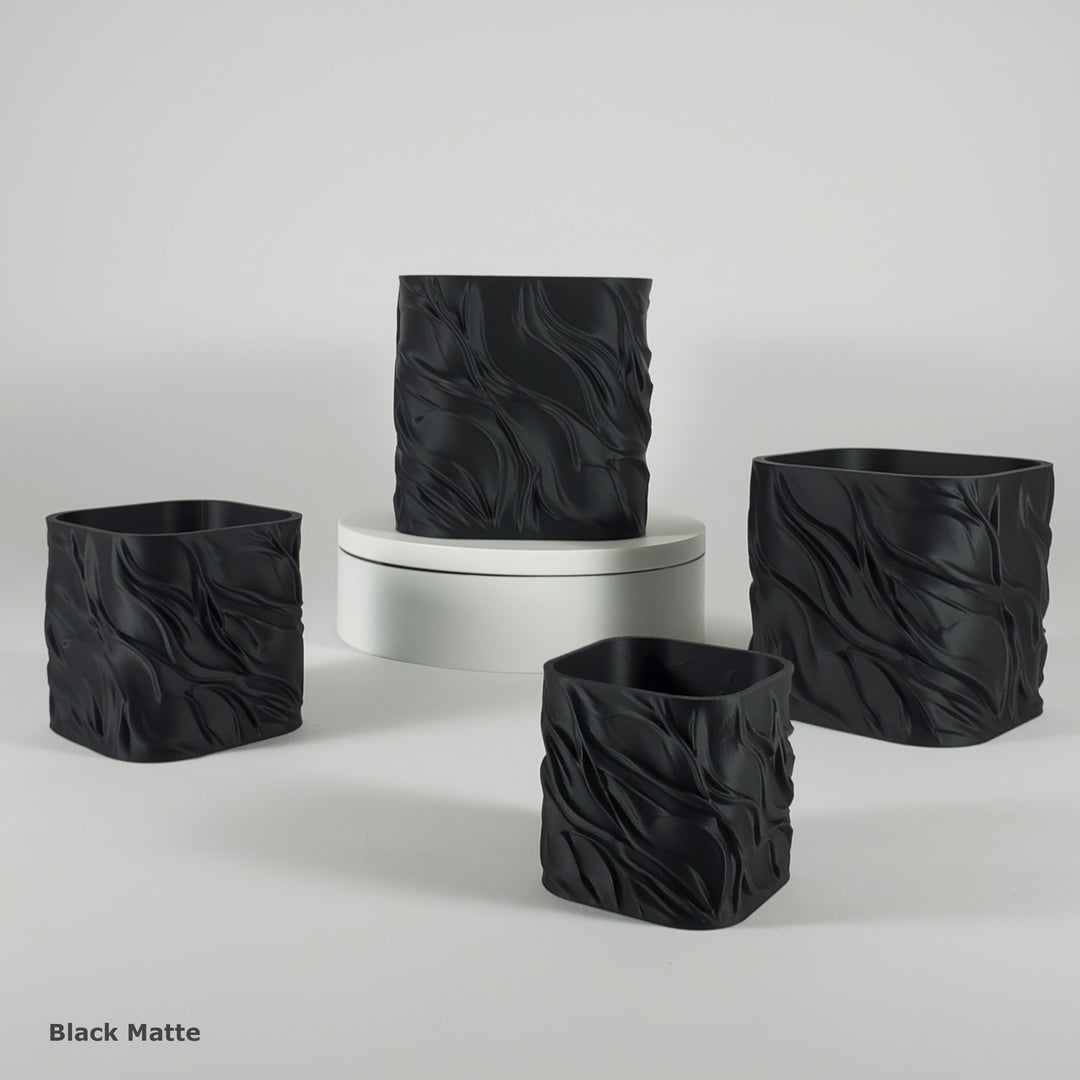 Flowing Textured Planter | Sculptural Accent for Your Space