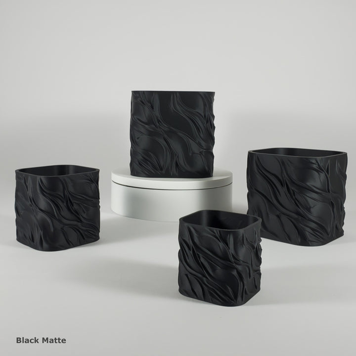 Flowing Textured Planter | Sculptural Accent for Your Space